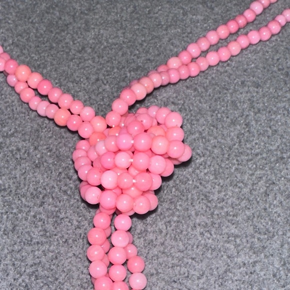Pink coral and pearl rope necklace by Colleen Lopez - Picture 4 of 6